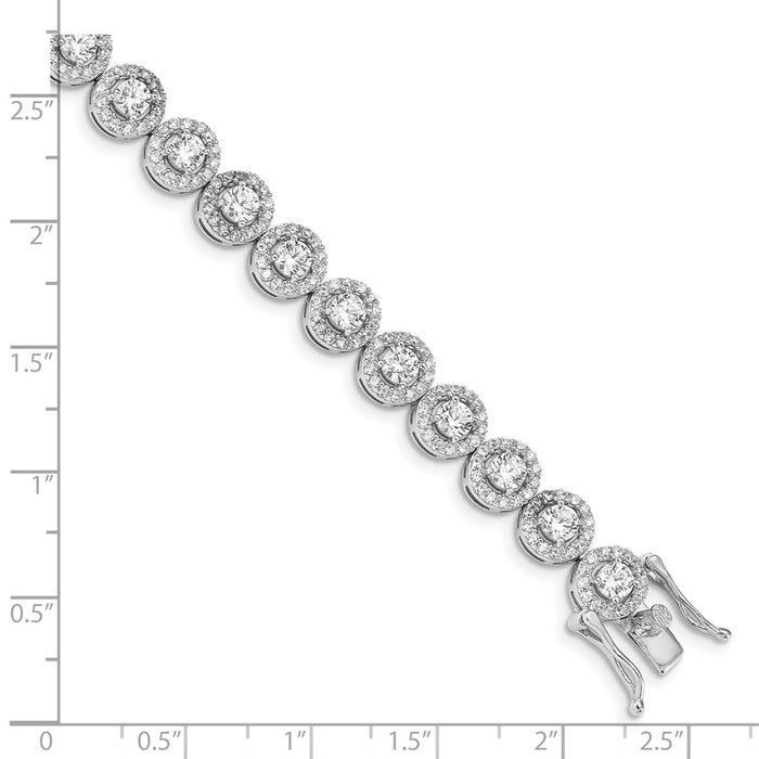 Buy Stylish Rhodium-Plated Sterling Silver CZ Tennis Bracelet - 7.5 Inches-4