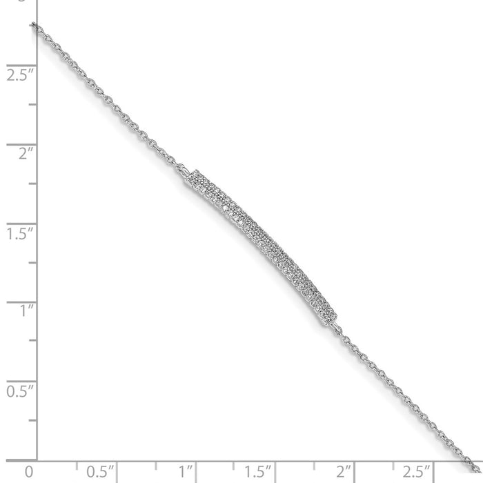 Shop Stylish Sterling Silver Rhodium-Plated CZ Bracelet, 1-Inch Extender-3