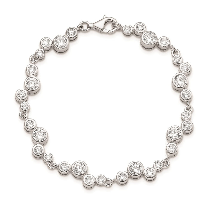 Buy Stylish Rhodium-Plated Sterling Silver Bracelet with Cubic Zirconia-4