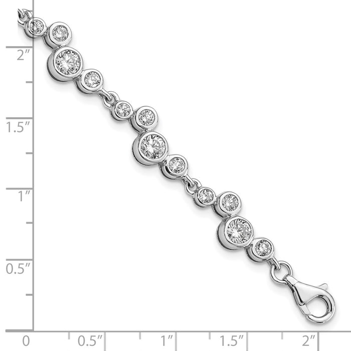 Buy Stylish Rhodium-Plated Sterling Silver Bracelet with Cubic Zirconia-3