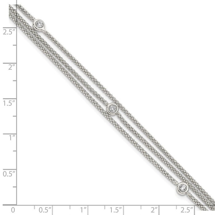 Exclusive Polished Multi-Strand CZ Bracelet in Sterling Silver - Stylish Value-3