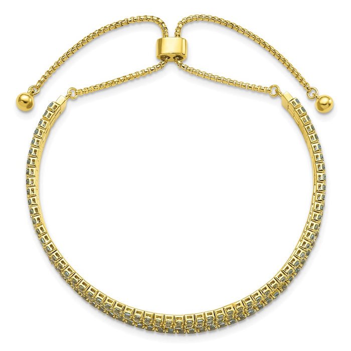 Buy Stylish Light Blue CZ March Birthstone Bracelet - 14K Gold Tone, Adjustable-3