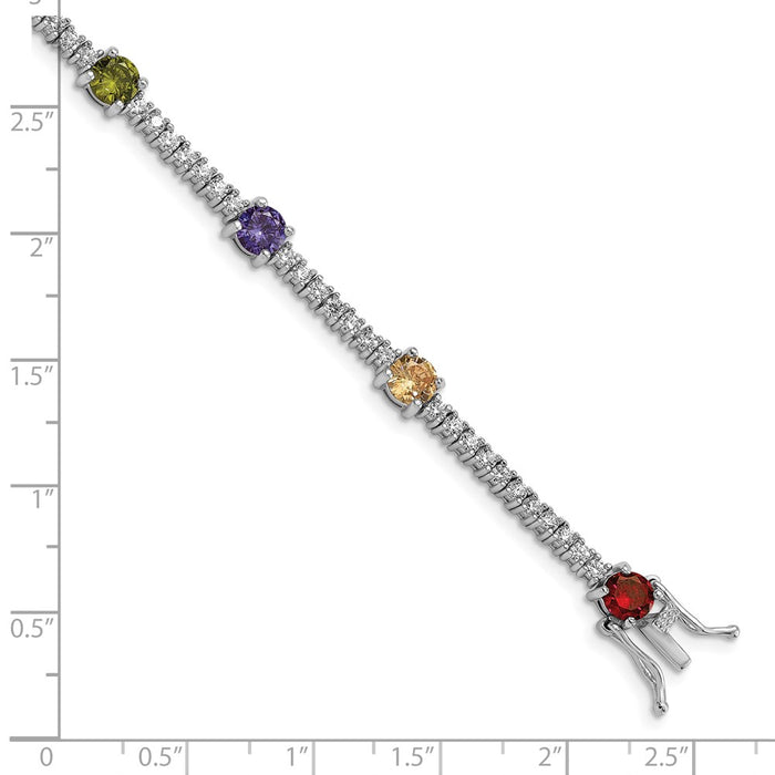 Shop Exclusive 7.5-Inch Rhodium-Plated Sterling Silver Bracelet with CZ Stones-3