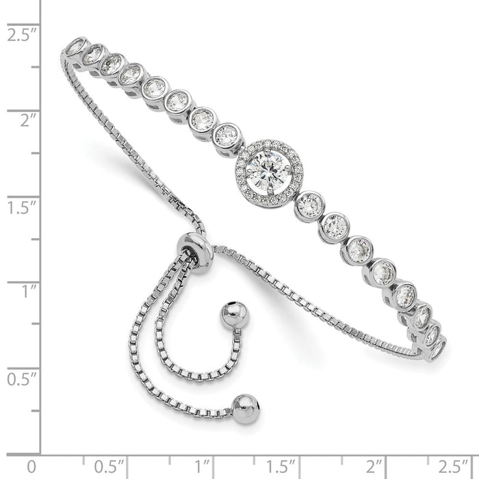 Buy Exclusive Rhodium-Plated Sterling Silver Adjustable Bracelet | Stylish CZ Accents-2