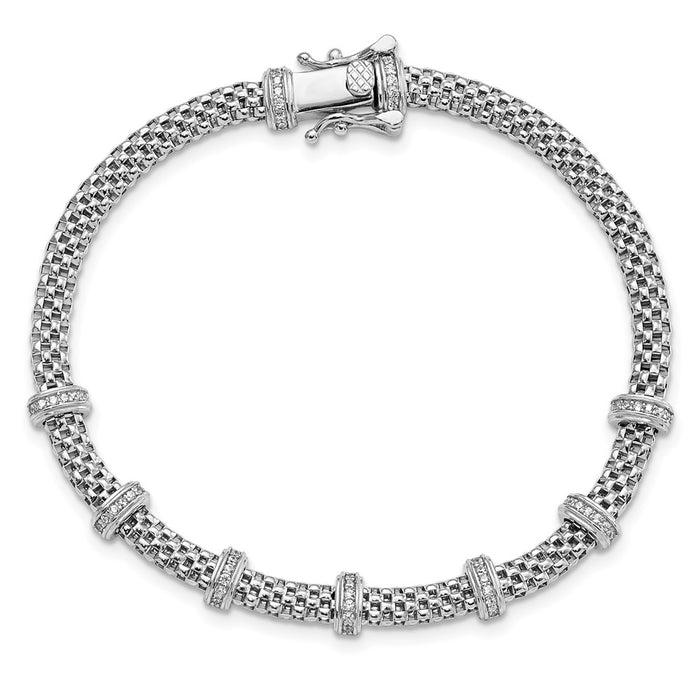 Shop Stylish Rhodium-Plated CZ Bracelet in Sterling Silver | Affordable Luxury-4