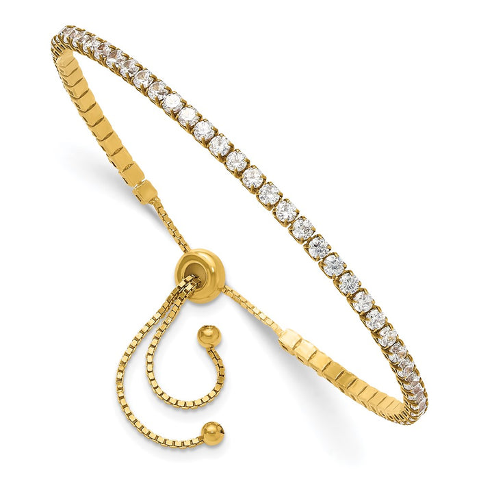 High-Quality Sterling Silver Gold-Plated CZ Bracelet & Earring Set - Stylish Value-3