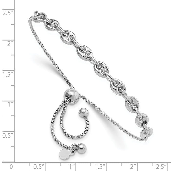 High-Quality Rhodium-Plated Sterling Silver Adjustable Fancy Bracelet - Stylish Value-3