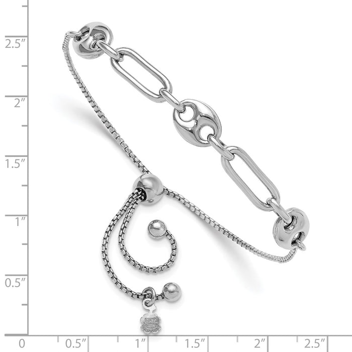 Buy Stylish Rhodium-Plated Sterling Silver Bolo Bracelet - Adjustable & Elegant-3