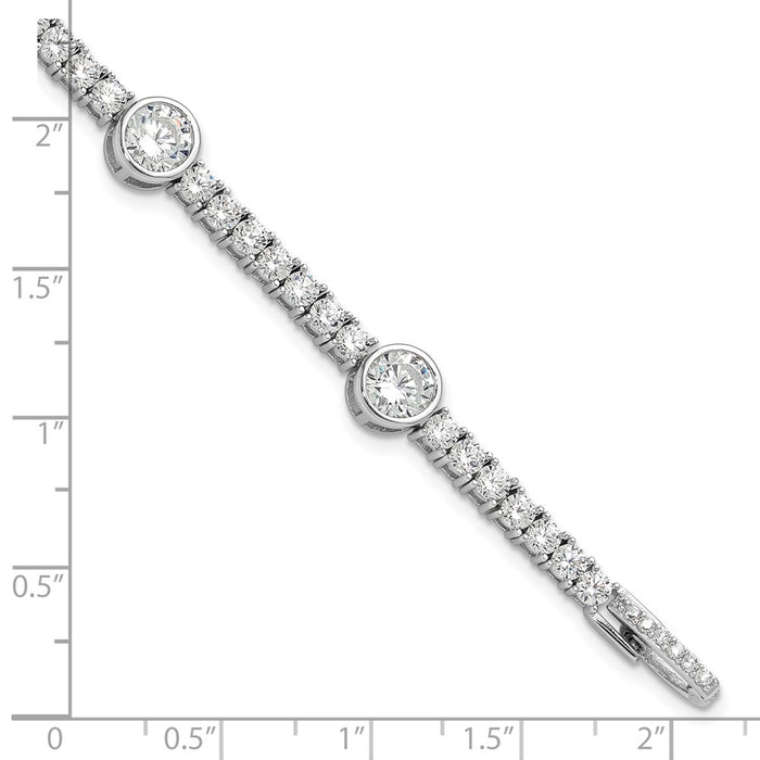 Buy Stylish 7-Inch Rhodium-Plated Sterling Silver Tennis Bracelet with CZ-5