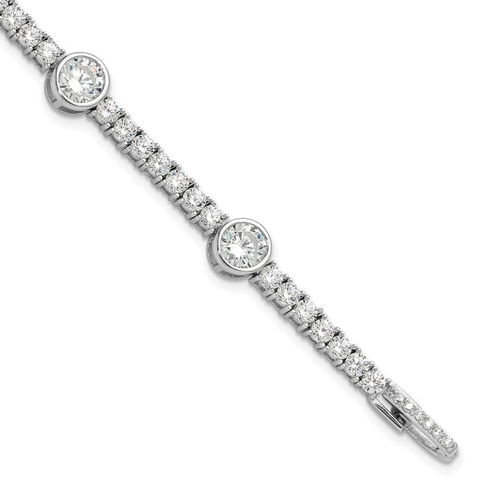 Buy Stylish 7-Inch Rhodium-Plated Sterling Silver Tennis Bracelet with CZ-1