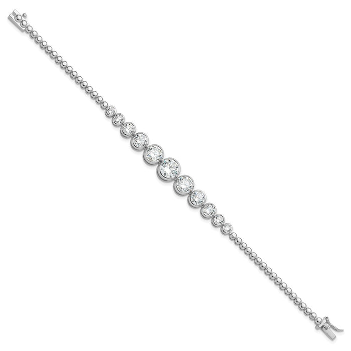 Exclusive Rhodium-Plated Sterling Silver CZ Bracelet - Stylish & Affordable-2