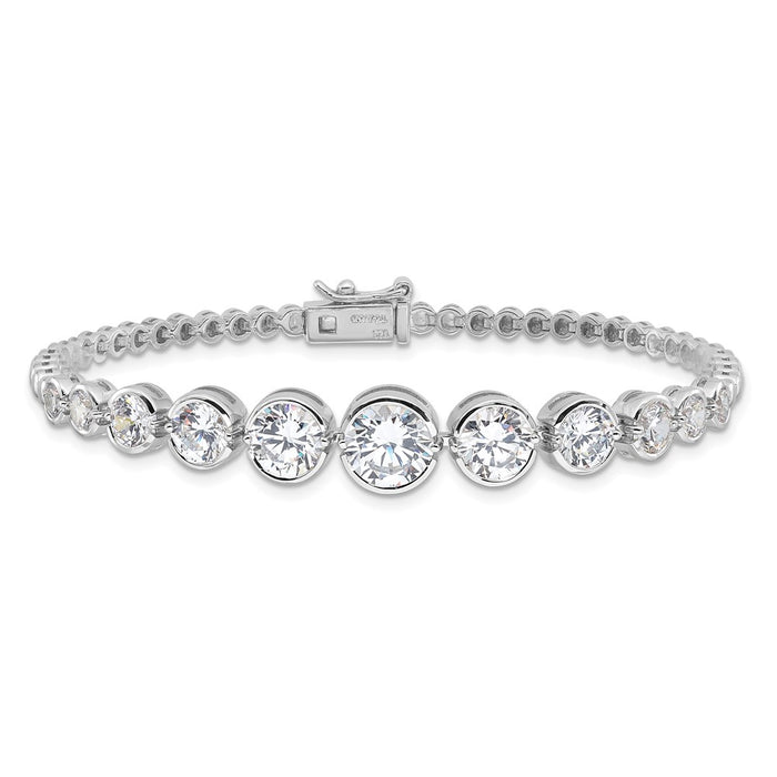 Exclusive Rhodium-Plated Sterling Silver CZ Bracelet - Stylish & Affordable-3