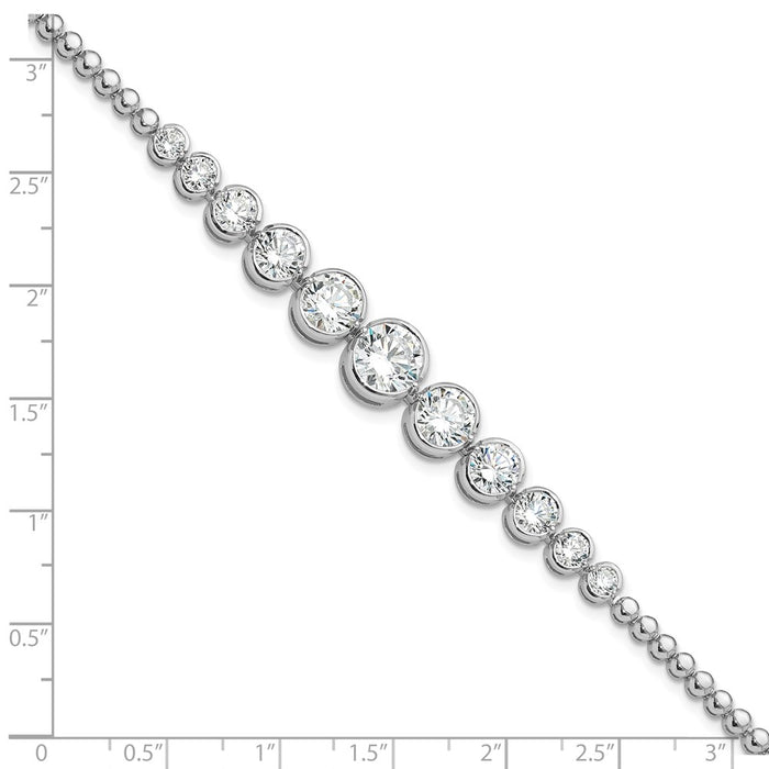 Exclusive Rhodium-Plated Sterling Silver CZ Bracelet - Stylish & Affordable-5