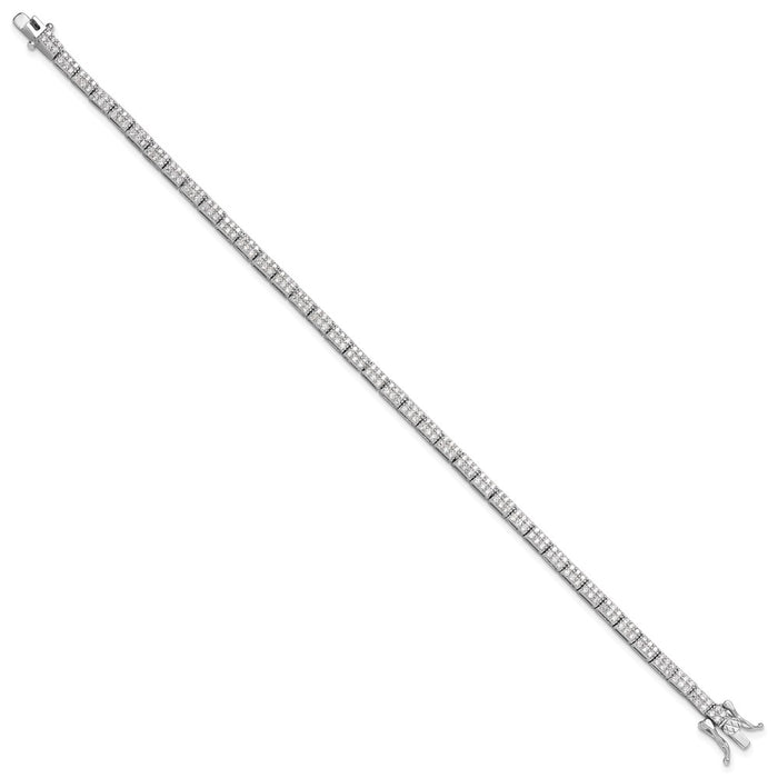 Buy Stylish Rhodium-Plated Sterling Silver Micro Pave CZ Bracelet - 7.5"-2