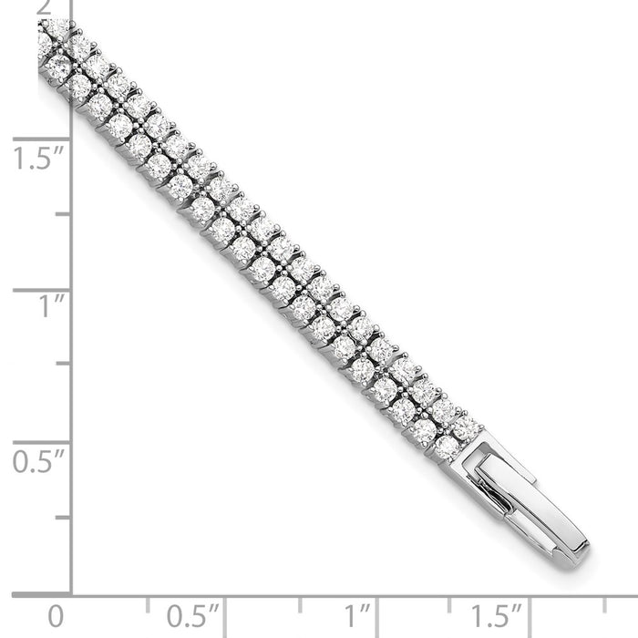 Buy Stylish Rhodium-Plated Sterling Silver CZ Tennis Bracelet - 7.25"-4