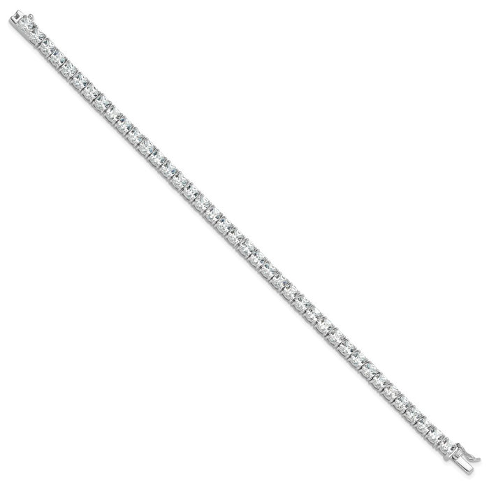 Buy Stylish Rhodium-Plated Sterling Silver CZ Tennis Bracelet - Affordable Luxury!-2