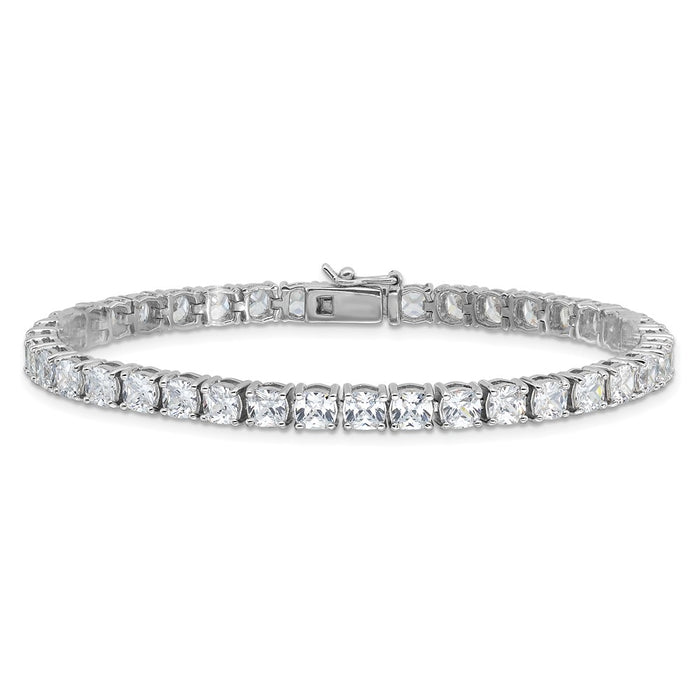 Buy Stylish Rhodium-Plated Sterling Silver CZ Tennis Bracelet - Affordable Luxury!-3
