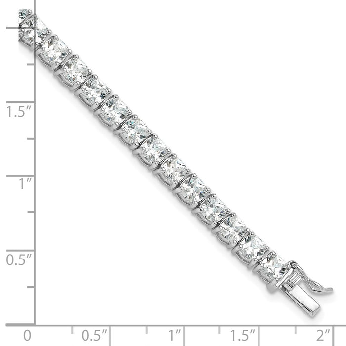 Buy Stylish Rhodium-Plated Sterling Silver CZ Tennis Bracelet - Affordable Luxury!-4
