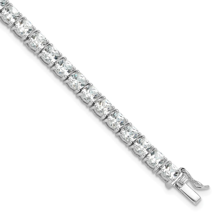 Buy Stylish Rhodium-Plated Sterling Silver CZ Tennis Bracelet - Affordable Luxury!-1