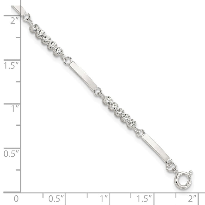 Buy Stylish Rhodium-Plated Sterling Silver CZ Bracelet - 7.25" with 1" Extension-5