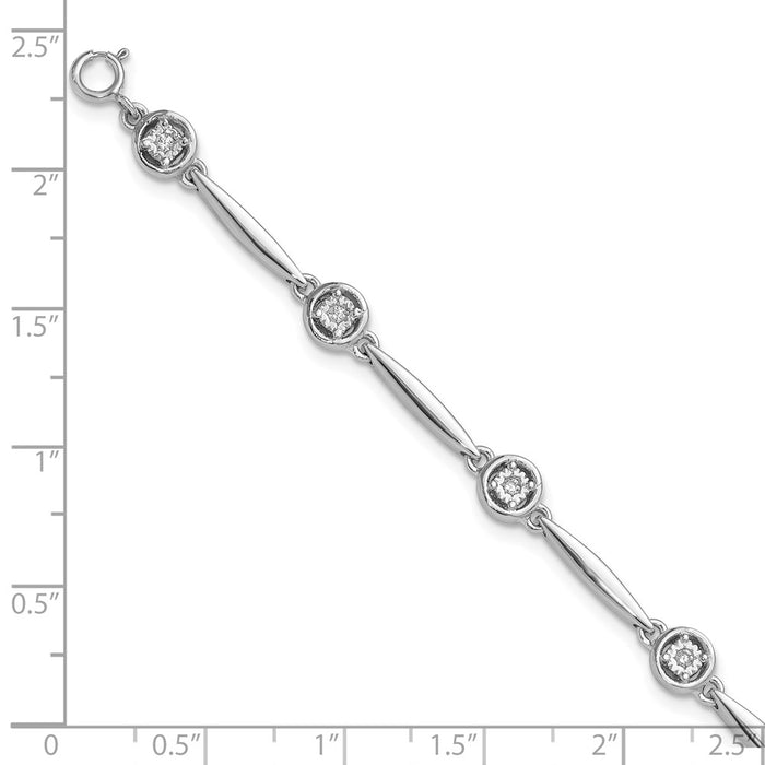 Exclusive Polished CZ Sterling Silver Bracelet, 2.25-Inch Extension, Affordable Luxury-5