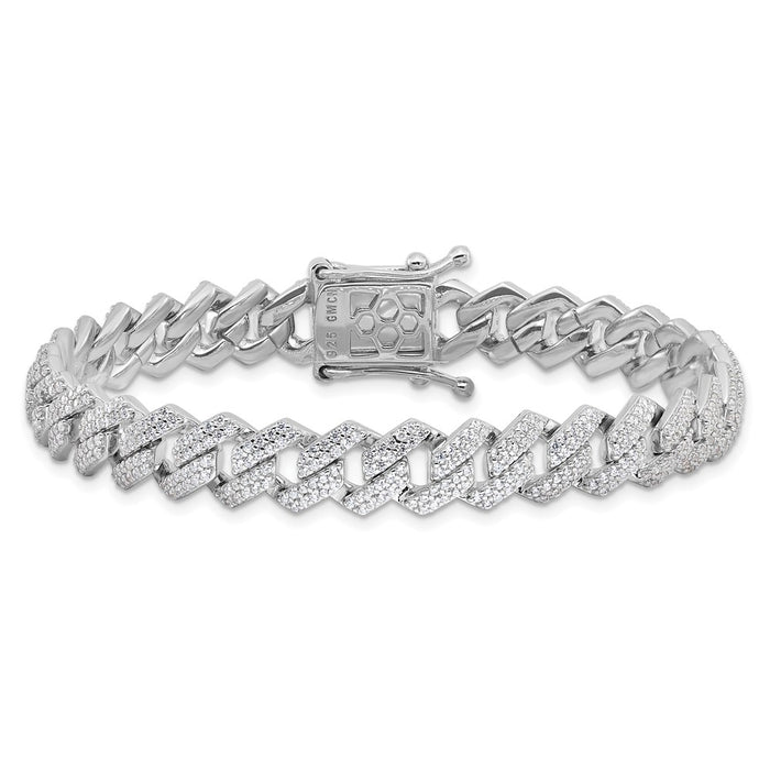 Buy Stylish Rhodium-Plated Sterling Silver Micro Pav CZ Bracelet - 7.5"-3