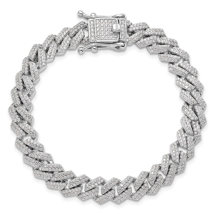 Buy Stylish Rhodium-Plated Sterling Silver Micro Pav CZ Bracelet - 7.5"-4