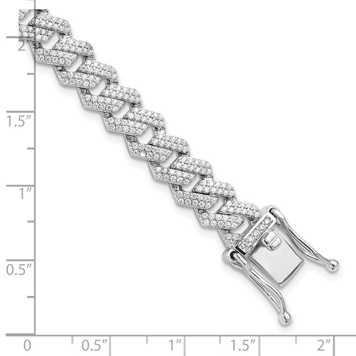Buy Stylish Rhodium-Plated Sterling Silver Micro Pav CZ Bracelet - 7.5"-5