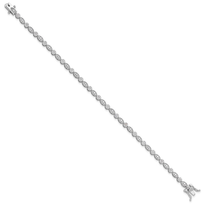 Buy Stylish 7.5-inch Rhodium-Plated Sterling Silver CZ Bracelet - Luxury Design-2