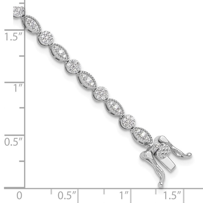 Buy Stylish 7.5-inch Rhodium-Plated Sterling Silver CZ Bracelet - Luxury Design-5