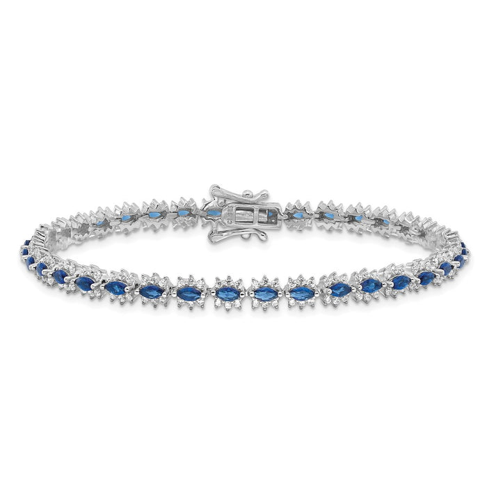Exclusive Rhodium-Plated Sterling Silver Bracelet - 7.5" with Stylish Zirconia-3