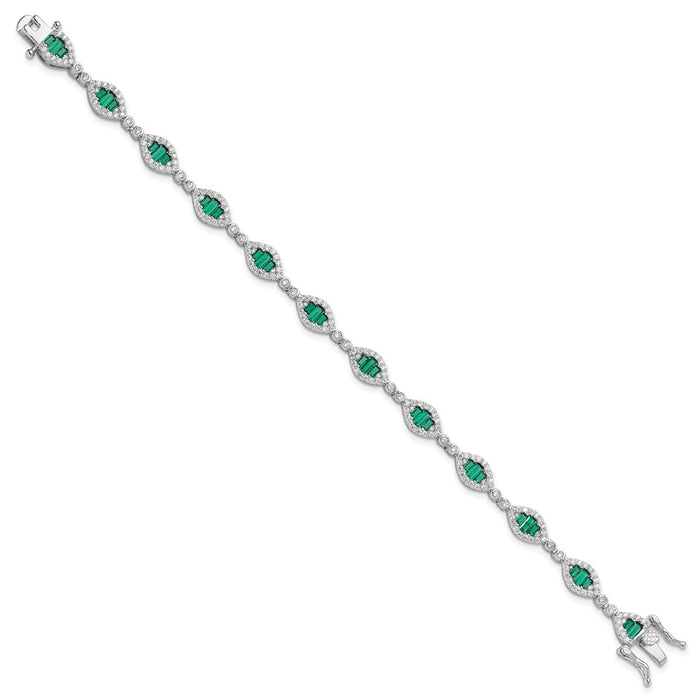 Buy Exclusive Rhodium-Plated Sterling Silver CZ Link Bracelet - Stylish & Affordable-2