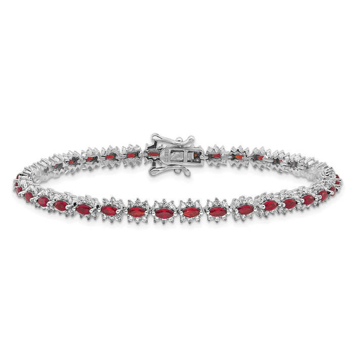 Buy Exclusive Rhodium-Plated Sterling Silver Bracelet - 7.5" with CZ Value-3