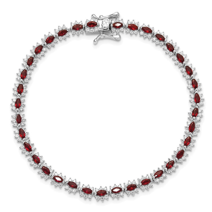 Buy Exclusive Rhodium-Plated Sterling Silver Bracelet - 7.5" with CZ Value-4