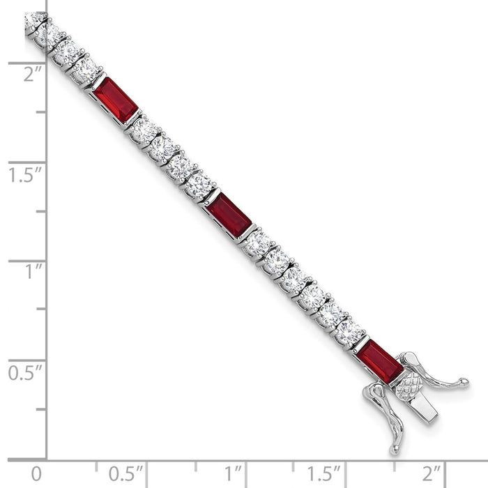 Shop Stylish Rhodium-Plated Sterling Silver Tennis Bracelet, 7.25" CZ Value-4