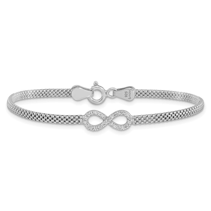 Buy Stylish Polished Sterling Silver Infinity Bracelet for Kids - 6 Inch, CZ-3