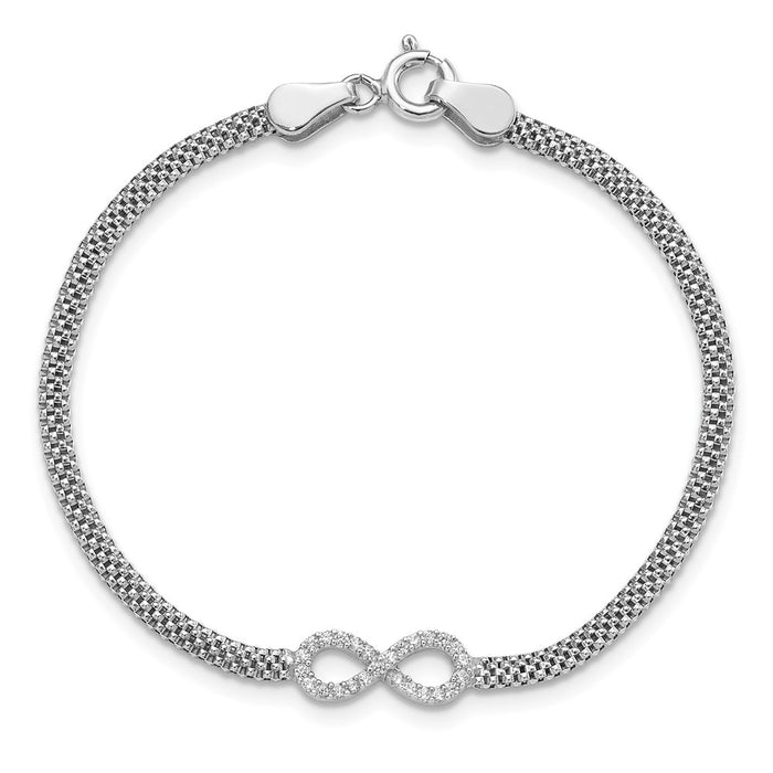Buy Stylish Polished Sterling Silver Infinity Bracelet for Kids - 6 Inch, CZ-4