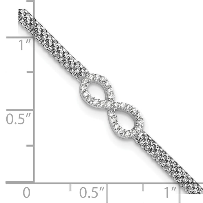 Buy Stylish Polished Sterling Silver Infinity Bracelet for Kids - 6 Inch, CZ-5