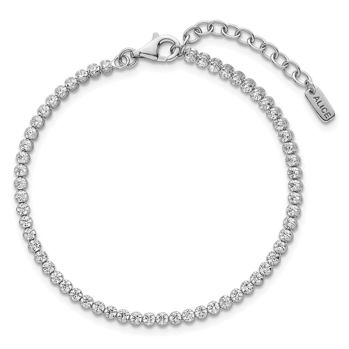 Buy Stylish 2.5mm CZ Tennis Bracelet in Sterling Silver - 6.25in + Extender-4
