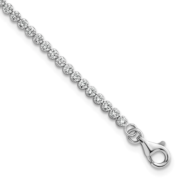 Buy Stylish 2.5mm CZ Tennis Bracelet in Sterling Silver - 6.25in + Extender-1