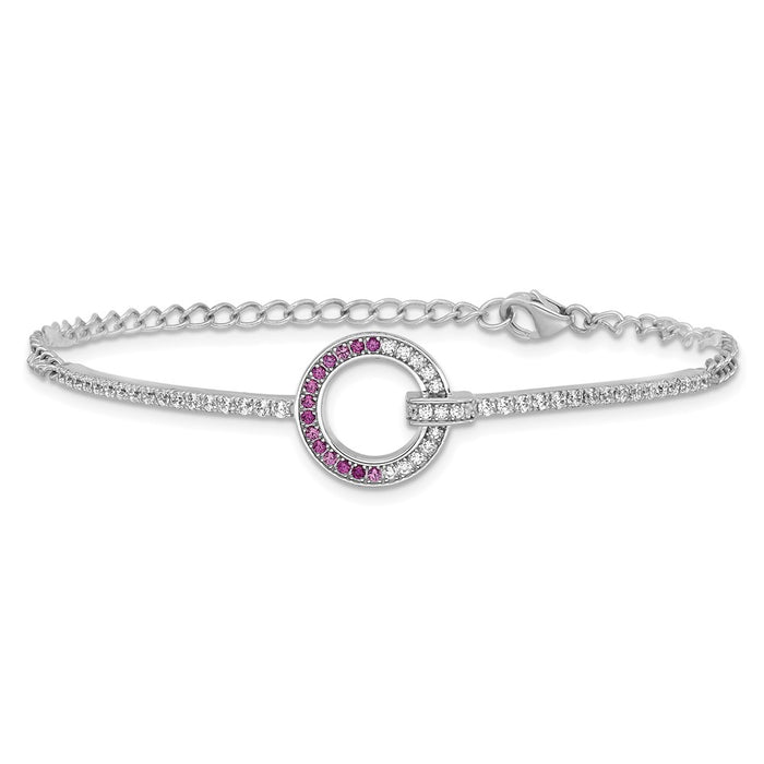 Buy Exclusive Rhodium-Plated Sterling Silver Bracelet - Stylish 7.25" with CZ-3