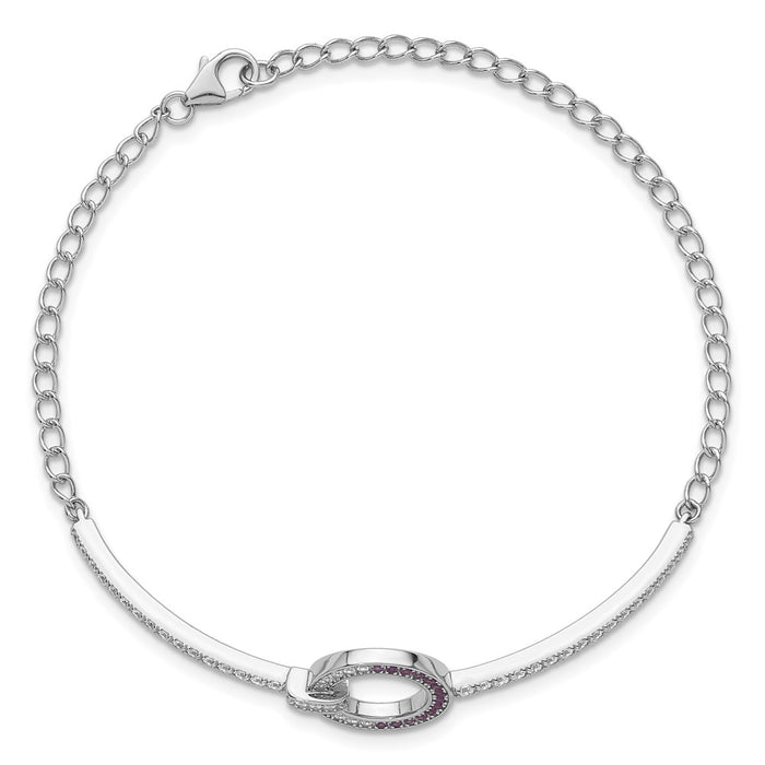 Buy Exclusive Rhodium-Plated Sterling Silver Bracelet - Stylish 7.25" with CZ-4