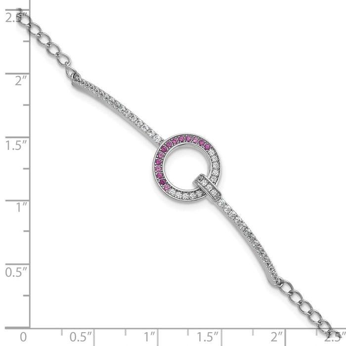 Buy Exclusive Rhodium-Plated Sterling Silver Bracelet - Stylish 7.25" with CZ-5