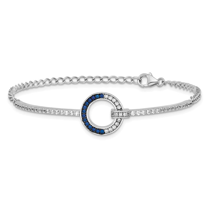 Shop High-Quality Sterling Silver Open Circle Bracelet - Stylish 7.25" with CZ-3
