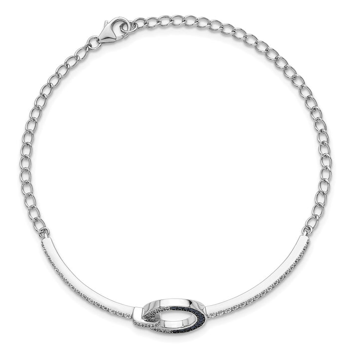 Shop High-Quality Sterling Silver Open Circle Bracelet - Stylish 7.25" with CZ-4