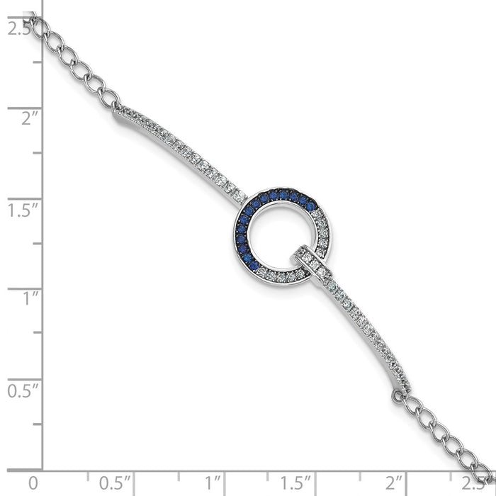 Shop High-Quality Sterling Silver Open Circle Bracelet - Stylish 7.25" with CZ-5