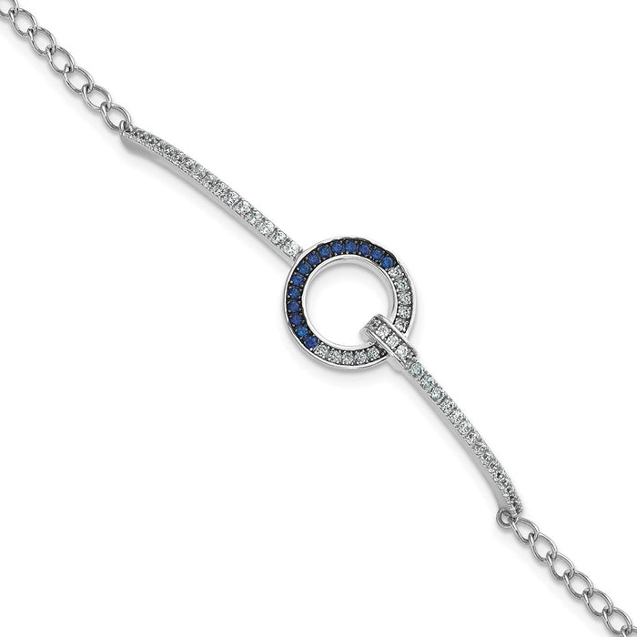 Shop High-Quality Sterling Silver Open Circle Bracelet - Stylish 7.25" with CZ-1