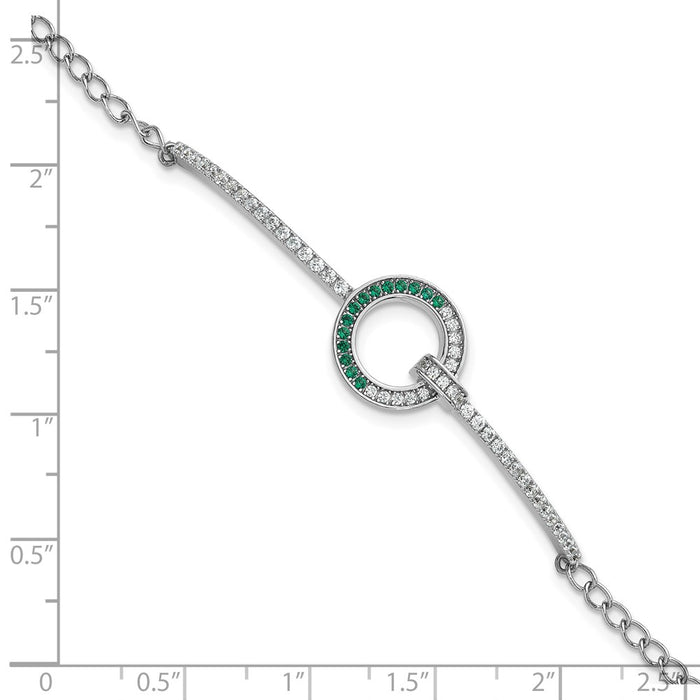 Exclusive Rhodium-Plated Sterling Silver Bracelet - 7.25 Inches, Stylish CZ-5