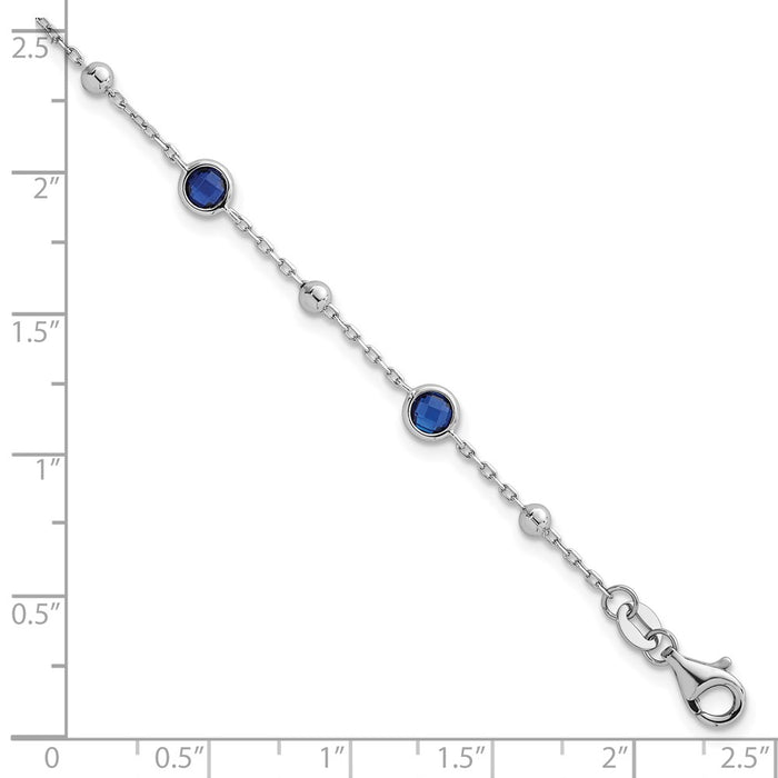 Shop Stylish 7-Inch Sterling Silver Blue CZ Bracelet - Rhodium-Plated Luxury-5