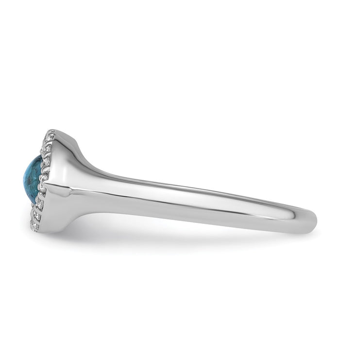 Buy Stylish Sterling Silver Evil Eye Ring - Size 6, Rhodium-Plated CZ & Turquoise-3